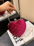 Mini Rhinestone Detail Heart Design Chain Box Bag Glamorous