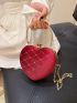 Mini Rhinestone Detail Heart Design Chain Box Bag Glamorous