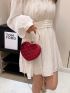 Mini Rhinestone Detail Heart Design Chain Box Bag Glamorous