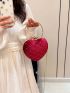 Mini Rhinestone Detail Heart Design Chain Box Bag Glamorous