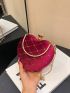 Mini Rhinestone Detail Heart Design Chain Box Bag Glamorous