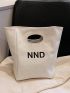 Small Textured Bucket Bag Letter Graphic Colorblock