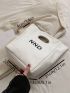 Small Textured Bucket Bag Letter Graphic Colorblock