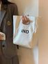 Small Textured Bucket Bag Letter Graphic Colorblock