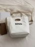 Small Textured Bucket Bag Letter Graphic Colorblock