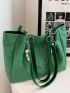Small Shoulder Tote Bag Ruched Detail Chain & Pearl Decor