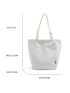 Medium Square Bag Waterproof Nylon White Double Handle