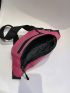 Medium Fanny Pack Zip Front Neon Pink Funky