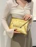 Stitch Detail Envelope Bag Flap Metallic Funky