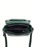 Crocodile Embossed Square Bag Small Green Double Handle