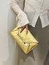 Stitch Detail Envelope Bag Flap Metallic Funky