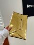 Stitch Detail Envelope Bag Flap Metallic Funky