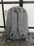 Letter Patch Decor Laptop Backpack Medium Zipper