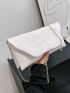 Crocodile Embossed Envelope Bag Flap White Medium