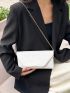 Crocodile Embossed Envelope Bag Flap White Medium