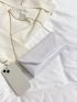 Crocodile Embossed Envelope Bag Flap White Medium