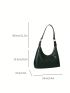 Crocodile Embossed Shoulder Bag, Trendy Solid Color Handbag, Women's Pu Underarm Bag