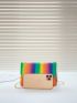 Rainbow Striped Pattern Square Bag Flap Small