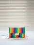 Rainbow Striped Pattern Square Bag Flap Small