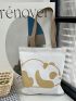 Fashionable And Versatile Small Cartoon Pattern Shopper Bag