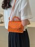 Mini Stitch Detail Square Bag Flap Metallic Funky