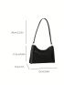 Crocodile Embossed Baguette Bag Zipper Metallic Funky