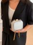 Mini Minimalist Box Bag Metallic Funky Chain Strap