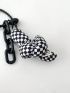 Checkered Pattern Knot Design Bag Charm