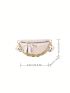 Geometric Pattern Fanny Pack Chain Decor Zipper