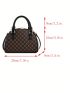 Mini Satchel Bag Geometric Pattern Double Handle