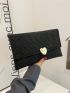 Studded Decor Envelope Bag Heart Decor Medium