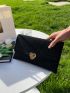 Studded Decor Envelope Bag Heart Decor Medium