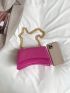 Minimalist Novelty Bag Flap Chain Strap Neon Pink Funky