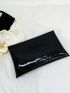 Stitch Detail Envelope Bag Flap Contrast Binding Black