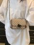 Mini Geometric Pattern Square Bag Flap Chain Strap
