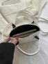 Mini Snakeskin Embossed Dome Bag Double Handle