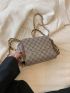 Mini Geometric Pattern Square Bag Flap Chain Strap