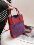 Mini Chevron Pattern Crochet Bag Double Handle