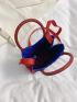 Mini Chevron Pattern Crochet Bag Double Handle