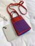 Mini Chevron Pattern Crochet Bag Double Handle