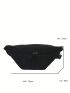 Minimalist Fanny Pack Zipper Large Capacity Black