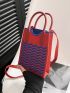 Mini Chevron Pattern Crochet Bag Double Handle