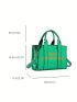 Mini Square Bag Letter Print Green Fashionable