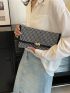 Black Envelope Bag Studded & Metal Decor Punk