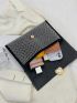 Black Envelope Bag Studded & Metal Decor Punk