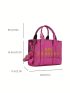 Mini Square Bag Letter Print Hot Pink Fashionable