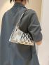 Quilted Baguette Bag Black Fashionable Shoulder Bag With Coin Purse