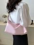 Baby Pink Hobo Bag Minimalist Adjustable Strap For Daily
