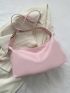 Baby Pink Hobo Bag Minimalist Adjustable Strap For Daily