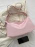 Baby Pink Hobo Bag Minimalist Adjustable Strap For Daily